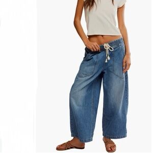 SOLD/NOT FOR SALE We the Free / Free People Easy Peasy Wide Leg Denim Jeans Sz M